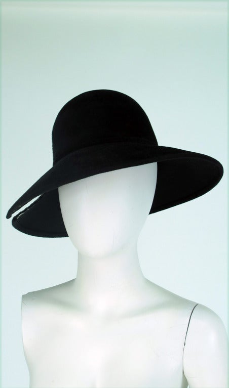 1970s Frank Olive private collection rhinestone slashed wide brim fedora 1