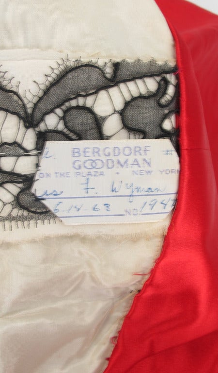1963 silk Madeira lace evening gown from Bergdorf Goodman 6