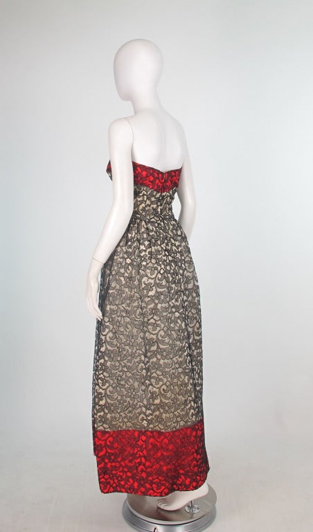 1963 silk Madeira lace evening gown from Bergdorf Goodman 1