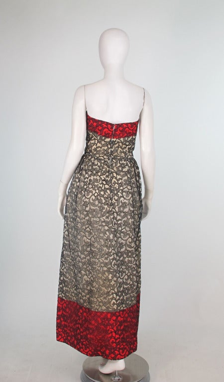1963 silk Madeira lace evening gown from Bergdorf Goodman 2