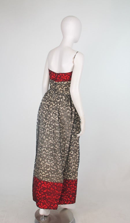 1963 silk Madeira lace evening gown from Bergdorf Goodman 3