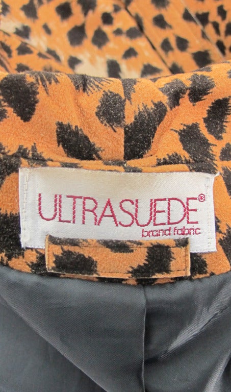 1980s Ultrasuede cheettah fur print trench coat 6