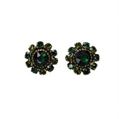 Weiss green clip earrings