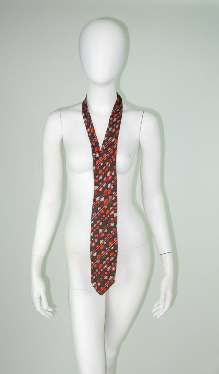 1960s mens Pucci silk twill tie