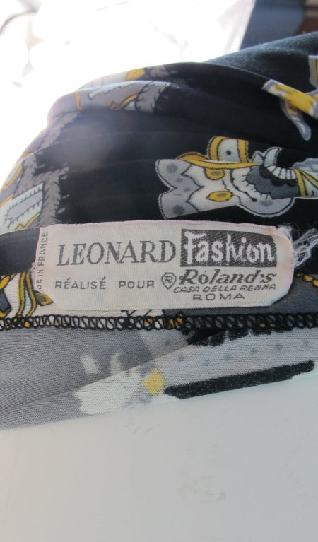 1970s Leonard, Paris bell sleeve hip wrap column gown in jersey 5