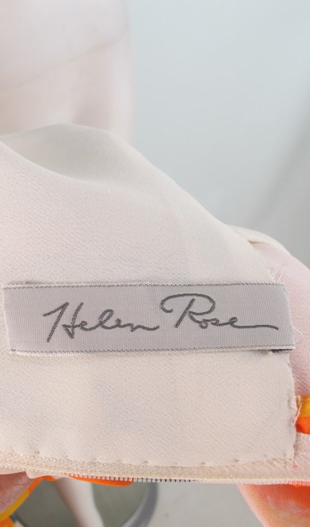 1960s Helen Rose silk organza floral gown 6