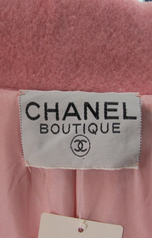 1980s Chanel ballet pink chesterfield coat 6
