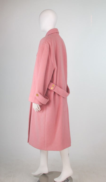 1980s Chanel ballet pink chesterfield coat 1