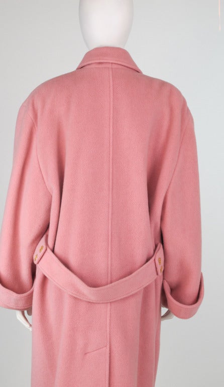 1980s Chanel ballet pink chesterfield coat 2