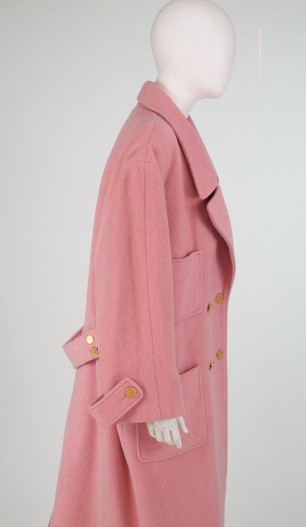 1980s Chanel ballet pink chesterfield coat 4