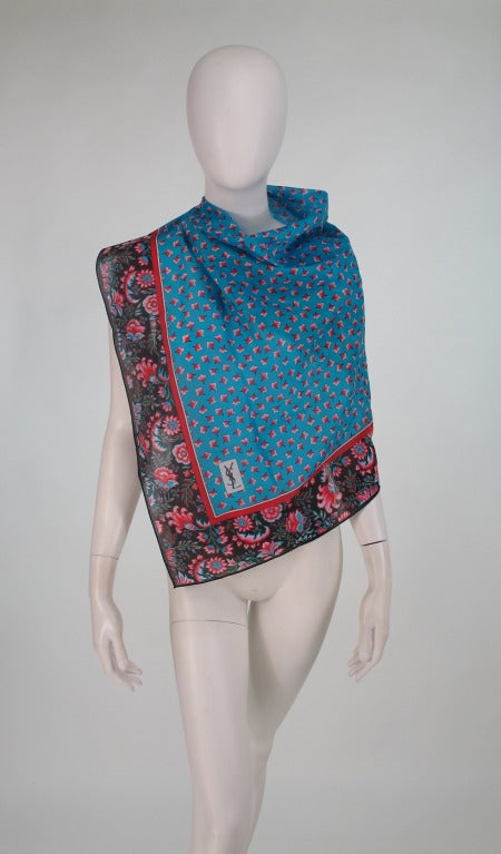 1970s Yves St Laurent provincial cotton print scarf In New Condition In West Palm Beach, FL