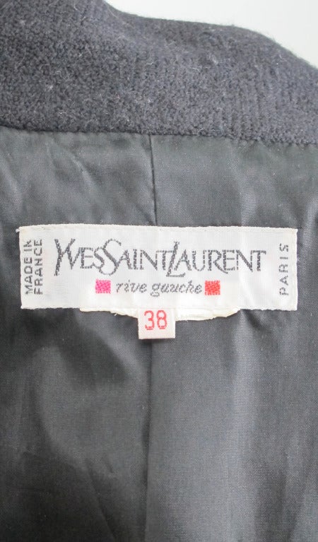 1990s Yves St Laurent YSL black wool double breasted jacket 5