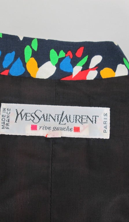1980s Yves St Laurent YSL vibrant floral jacket with wrap belt 4