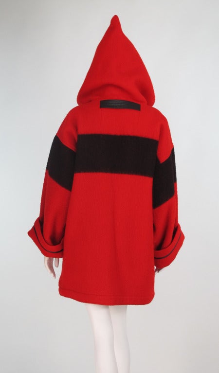 1980s Jean-Charles de Castelbajac hooded blanket coat In New Condition In West Palm Beach, FL
