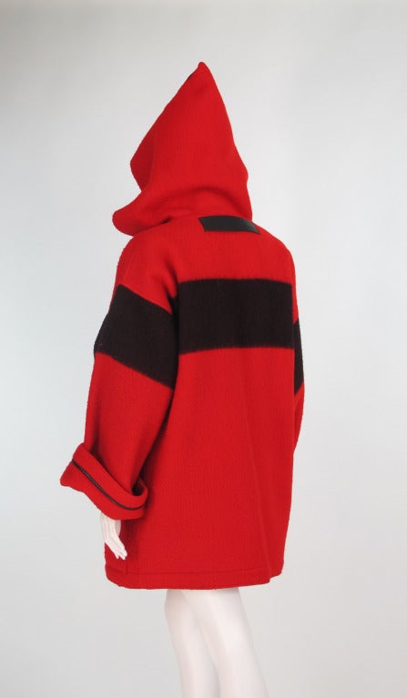 Women's 1980s Jean-Charles de Castelbajac hooded blanket coat
