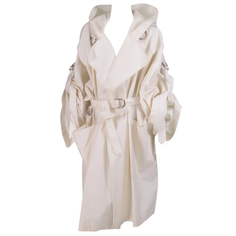 1980s Jean-Charles de Castelbajac hooded cotton big coat