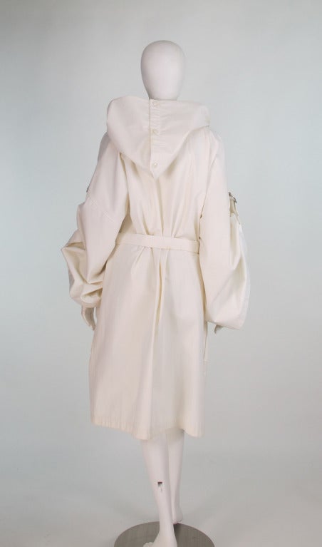 1980s Jean-Charles de Castelbajac hooded cotton big coat 2
