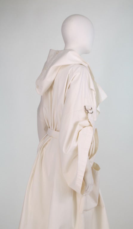 1980s Jean-Charles de Castelbajac hooded cotton big coat 3