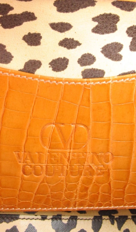 Valentino Couture butterscotch alligator gold chain handabag 4