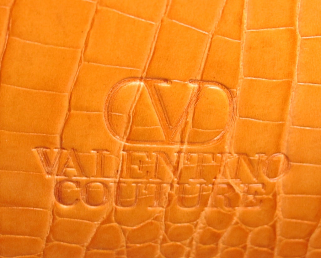 Valentino Couture butterscotch alligator gold chain handabag 5