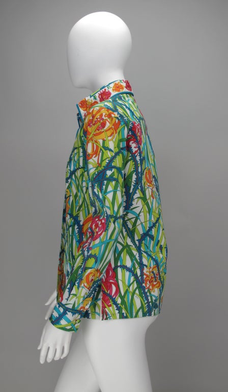 Pucci fantasy flower blouse 1970s at 1stdibs