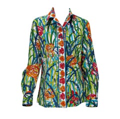 Pucci fantasy flower blouse 1970s