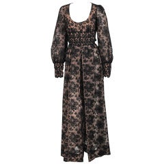 Fantastic 1970s Lillie Rubin chantilly & guipure Lace jumpsuit 5