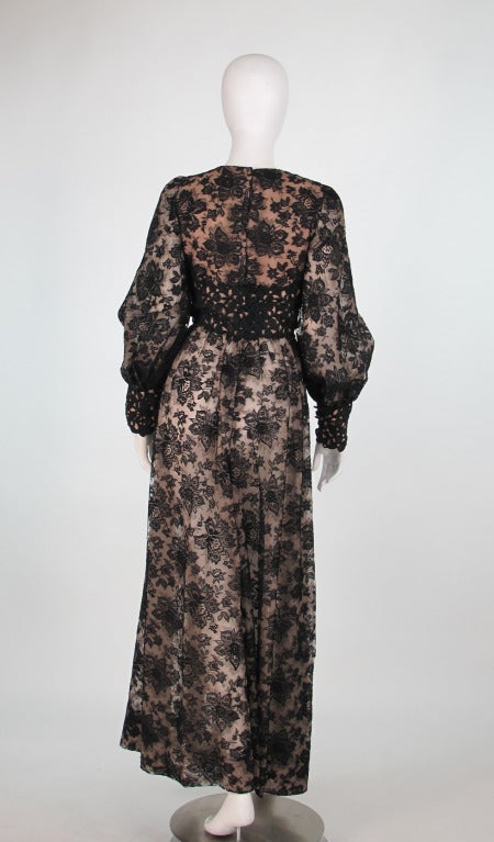 Women's Fantastic 1970s Lillie Rubin chantilly & guipure Lace jumpsuit For Sale
