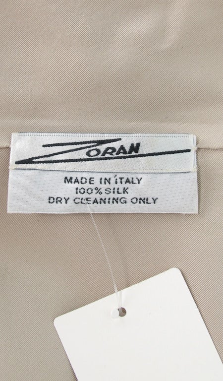 Zoran versatile classic khaki silk jacket 6