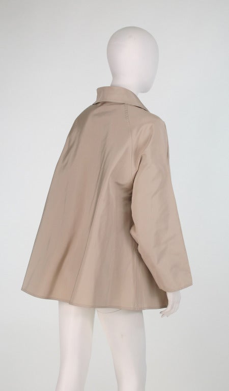Zoran versatile classic khaki silk jacket 1