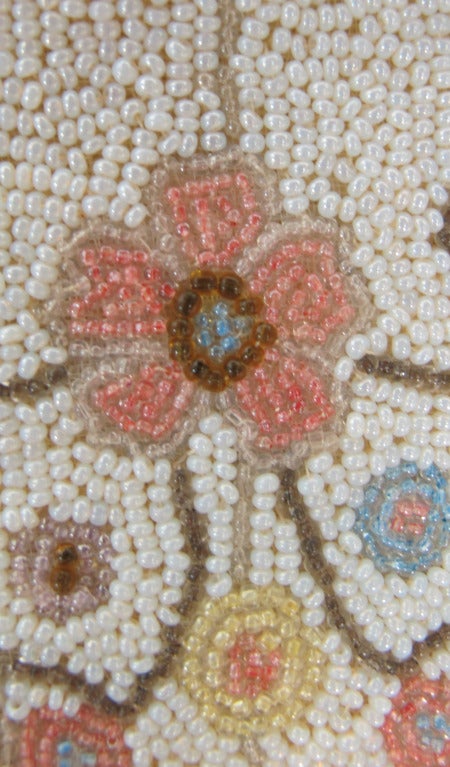 1940s Llewellyn hand made in France beaded floral evening bag at 1stDibs