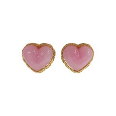 Chanel poured glass heart earrings season 28