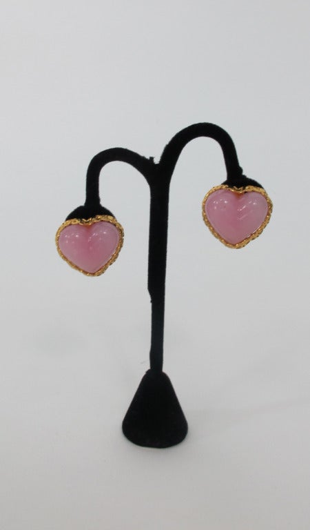 heart shaped chanel earrings
