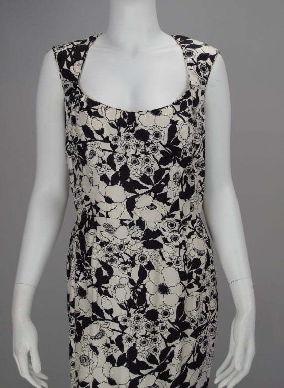 1960s Mr Blackwell black & white silk early gown 4