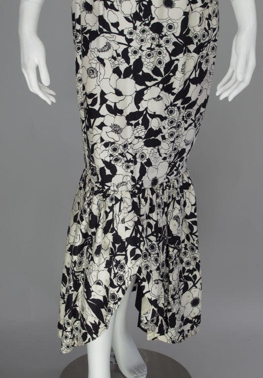 1960s Mr Blackwell black & white silk early gown 5
