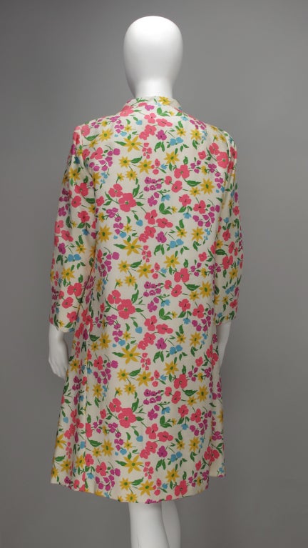 1960s floral spring coat & matching sheath dress 1