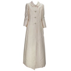 1960s Cream silk evening coat