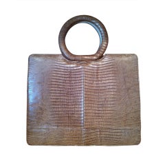 Vintage Alligator Lizard Structured Bag