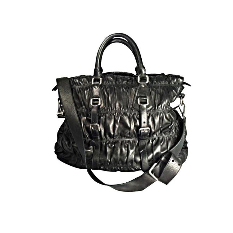 PRADA Gaufre Nappa Leather Large Bag For Sale