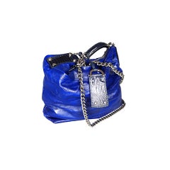 VBH Marine Blue Eel Skin Nomad Bag