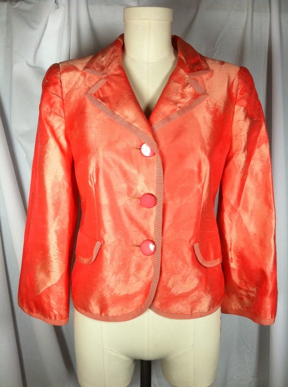 GIORGIO ARMANI ORANGE SILK JACKET