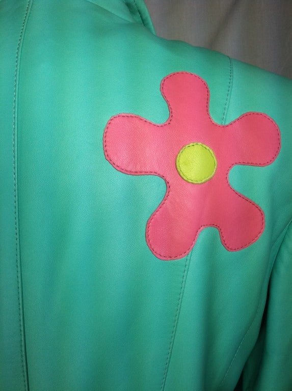 Women's ESCADA FLOWER POWER LEATHER JACKET For Sale