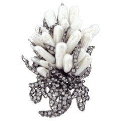 IRADJ MOINI Flower Bouquet Pearl Crystal Large Brooch Pin