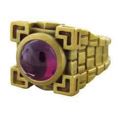 KIESELSTEIN CORD Camelot Square Gold Rhodolite Ring KIESELSTEIN CORD Camelot Square Gold Rhodolite Ring