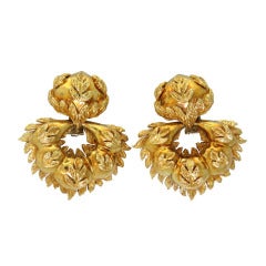 1960s European Gold Doorknocker Earrings