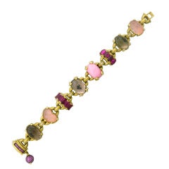 Judith Ripka Ambrosia Gold Diamond Gem Bracelet