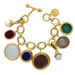 Impressive Elizabeth Locke Gold Charm Bracelet