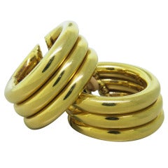 1980s Marina B Triple Hoop Earrings 11
