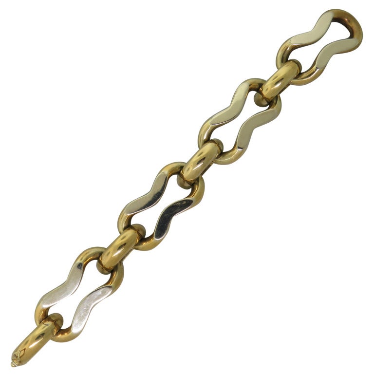 1960s Large Open Link Gold Bracelet