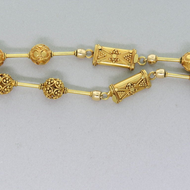 Georgian Etruscan Revival Gold Necklace Set of 2